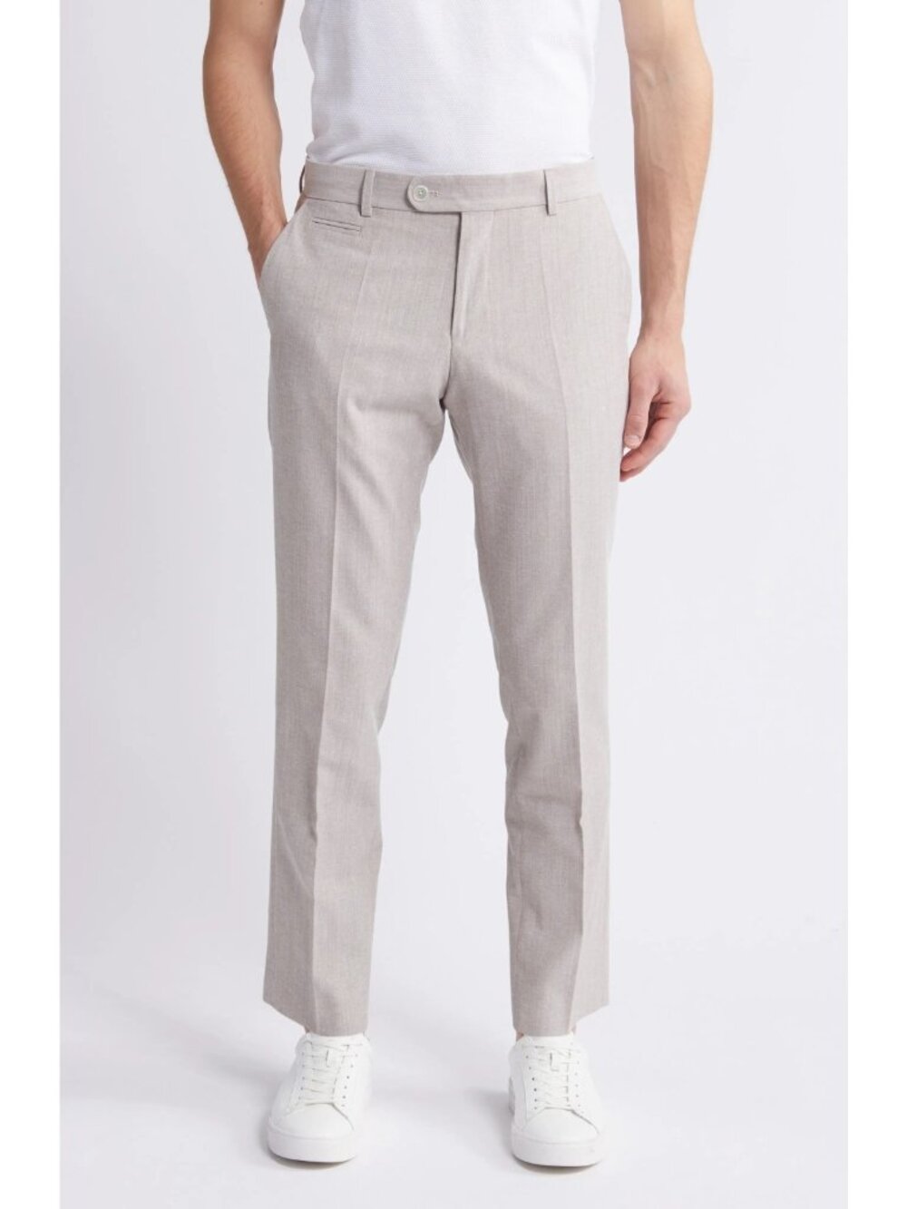 HUGO BOSS Genius Men's Cotton & Virgin Wool Dress Pants Trousers Beige Size 36R